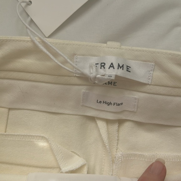 Frame Le High Flare Stretch Cotton Trouser Pants, Size 10 - Picture 9 of 13